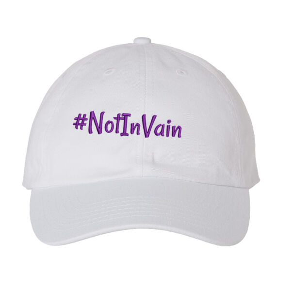 Not In Vain Unstructured Dad Cap White Thumbnail